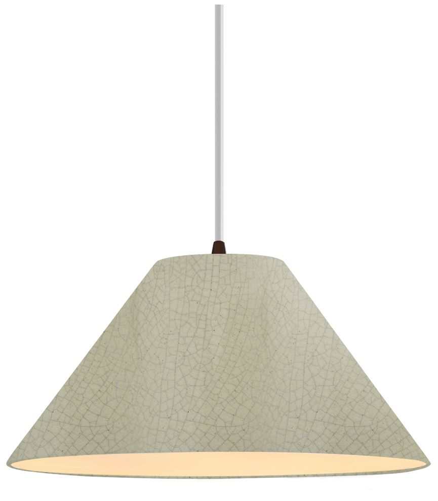 Radiance Avola 11"W Celadon Green Crackle, Matte Black Pendant - Rigid Stem