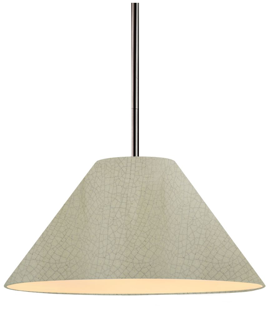 Radiance Avola 11"W Celadon Green Crackle, Nickel LED Pendant - White Cord