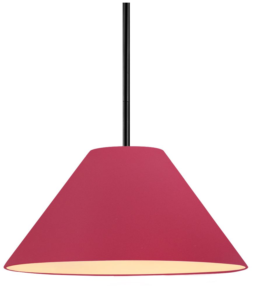 Radiance Avola 11"W Cerise, Matte Black Pendant - White Cord