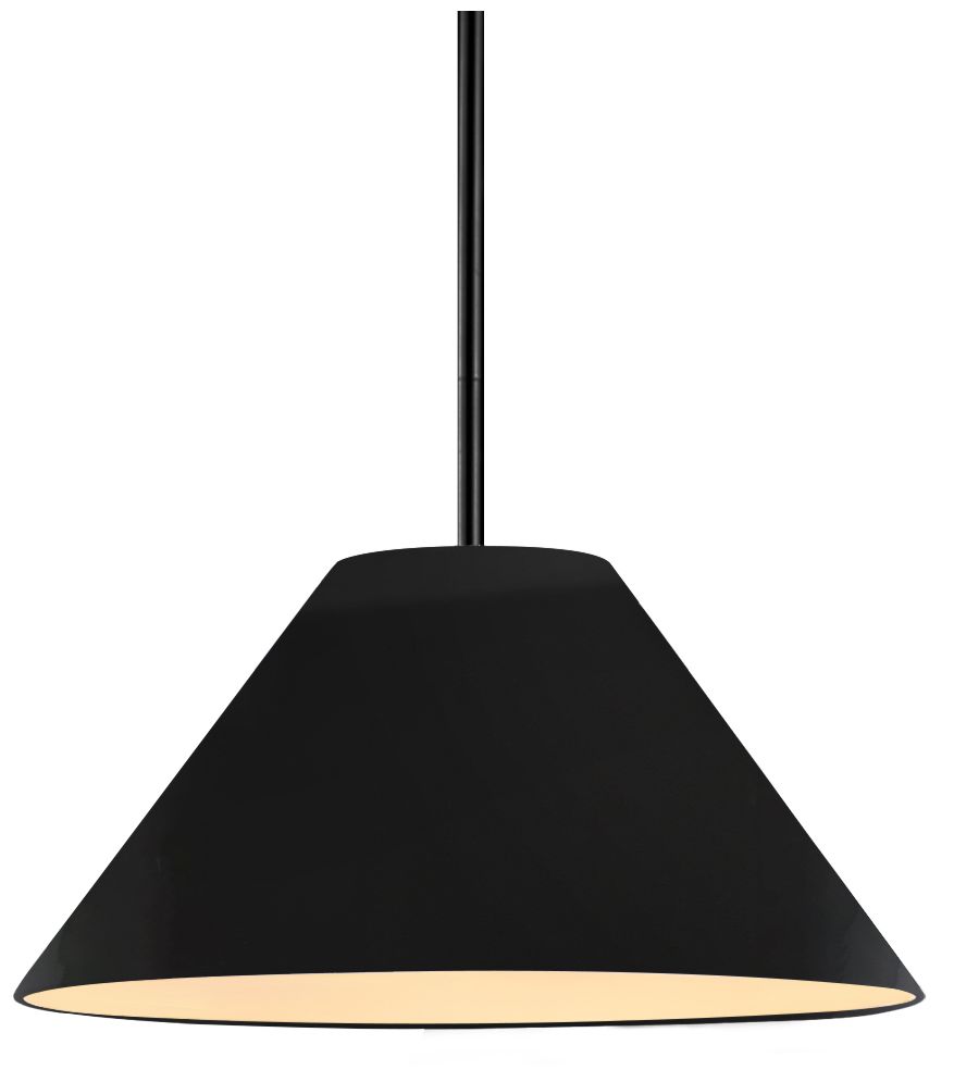 Radiance Avola 11"W Gloss Black, Matte Black Pendant - White Cord