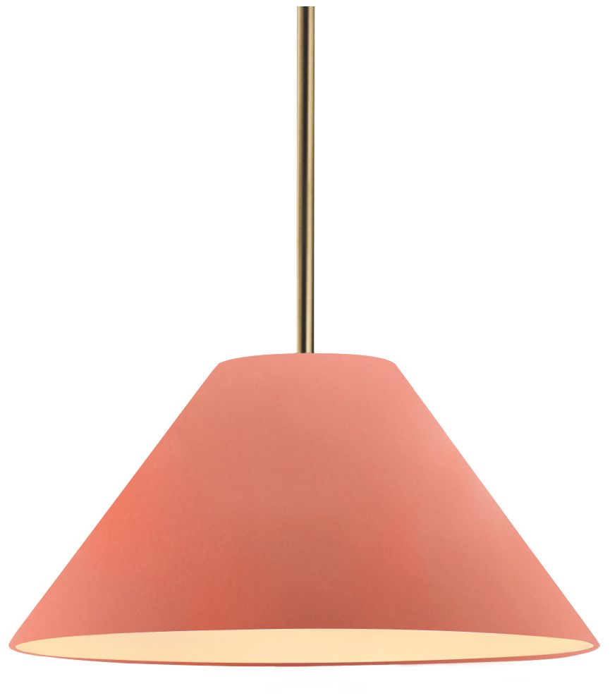 Radiance Avola 11"W Gloss Blush, Antique Brass LED Pendant - White Cord