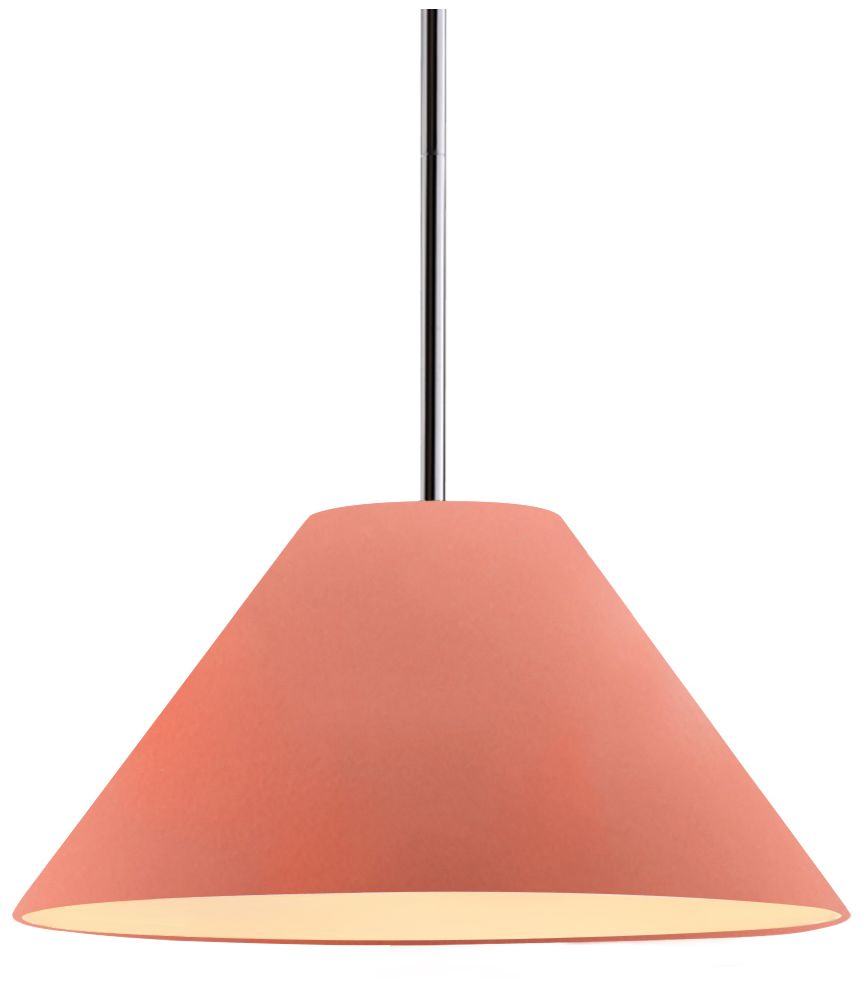 Radiance Avola 11"W Gloss Blush, Polished Chrome LED Pendant - White Cord