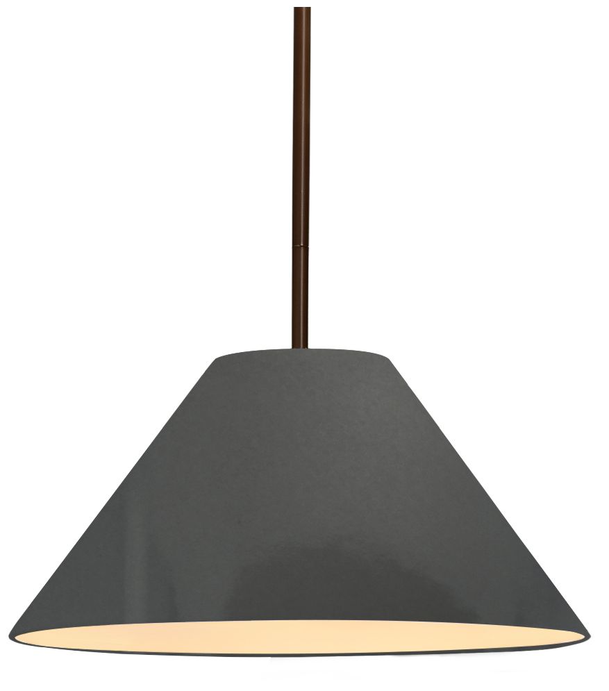 Radiance Avola 11"W Gloss Grey, Dark Bronze Pendant - White Cord