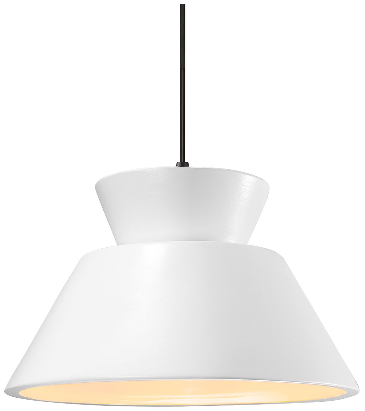 Radiance Avola 11"W Gloss White, Matte Black LED Pendant - White Cord