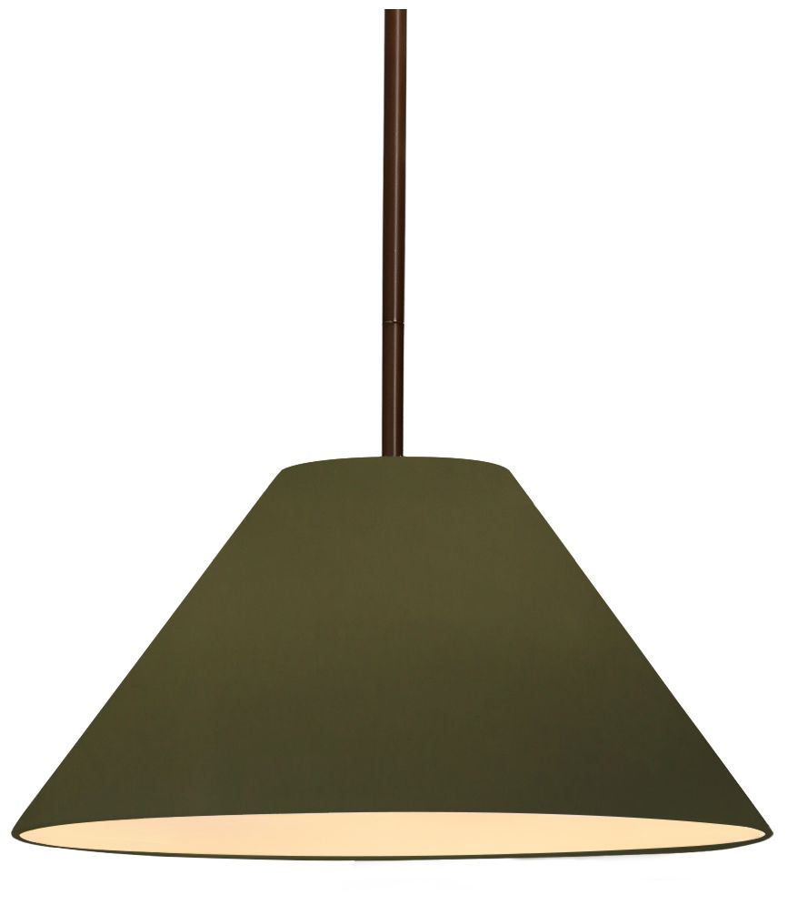 Radiance Avola 11"W Matte Green, Dark Bronze LED Pendant - White Cord