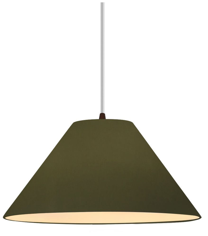 Radiance Avola 11"W Matte Green, Matte Black LED Pendant - Rigid Stem