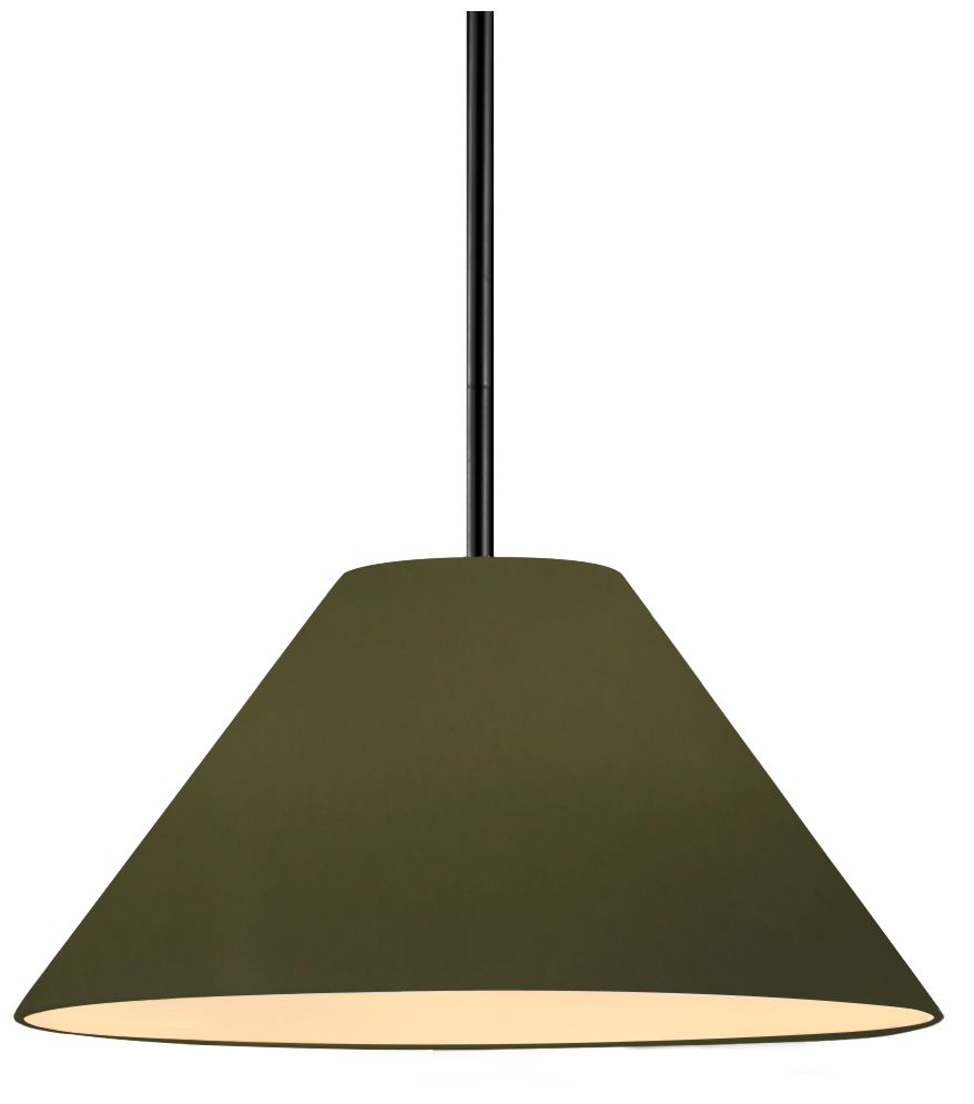Radiance Avola 11"W Matte Green, Matte Black LED Pendant - White Cord