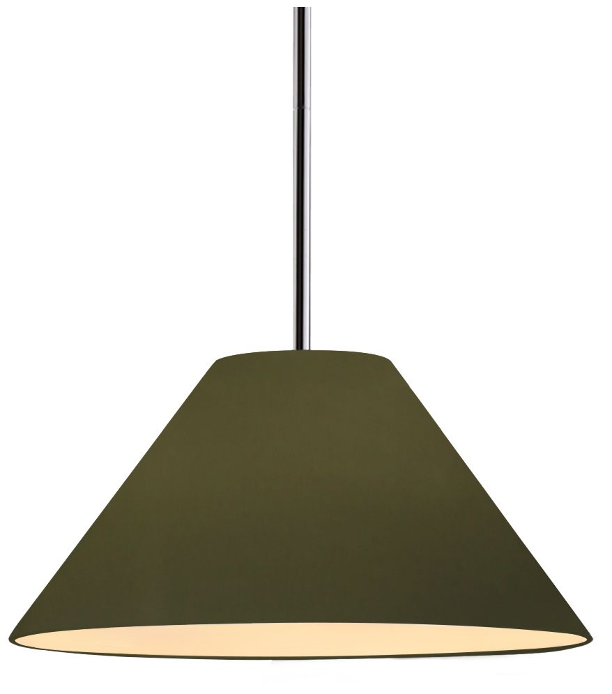 Radiance Avola 11"W Matte Green, Polished Chrome Pendant - White Cord