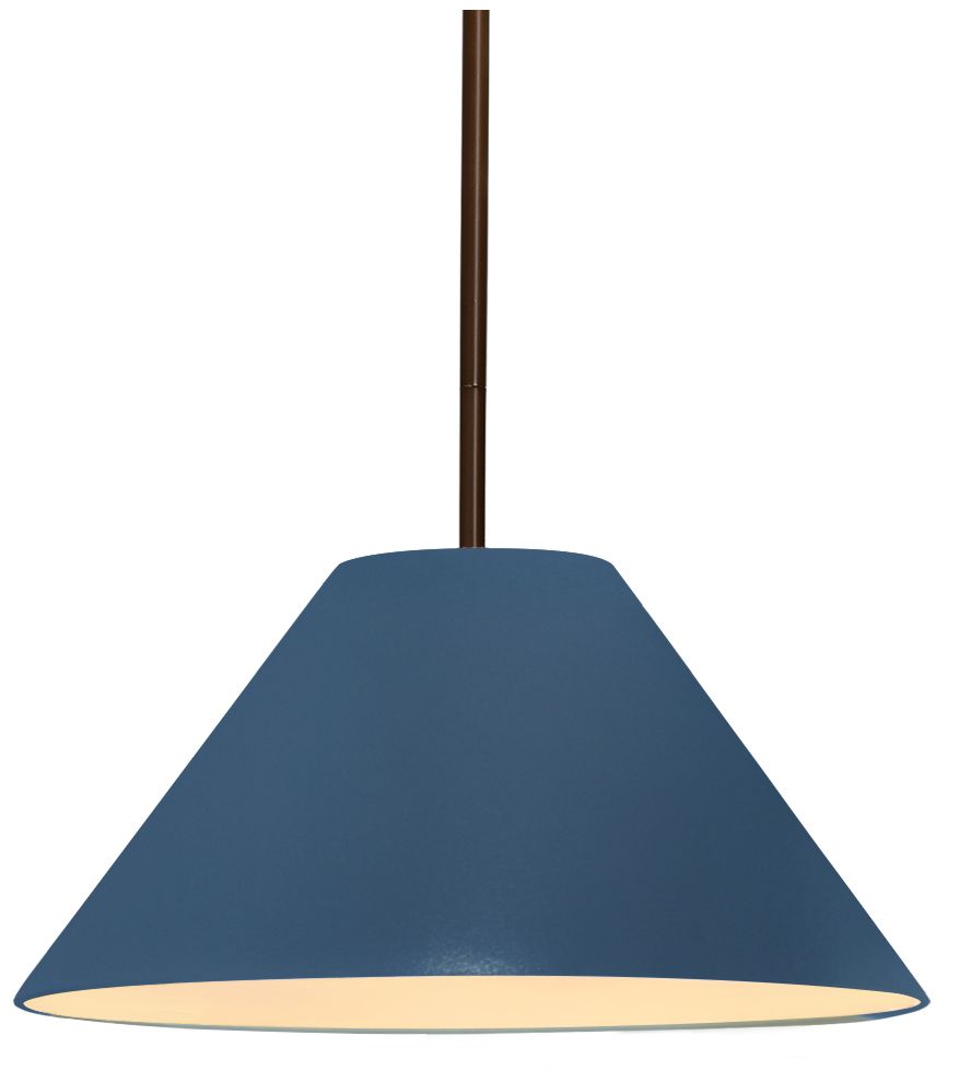 Radiance Avola 11"W Midnight Sky Matte White, Bronze Pendant - White Cord