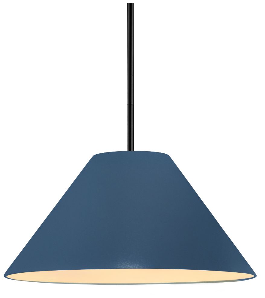 Radiance Avola 11"W Midnight Sky/White, Matte Black Pendant - White Cord