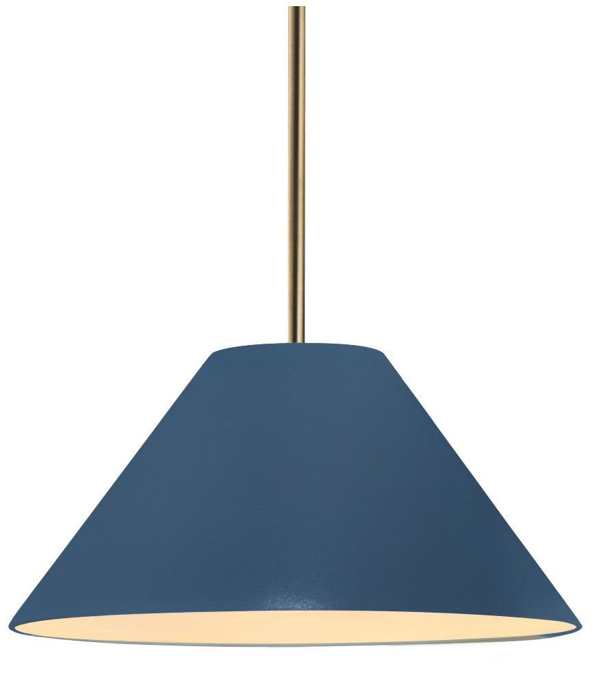 Radiance Avola 11"W Midnight/White, Antique Brass LED Pendant-White Cord