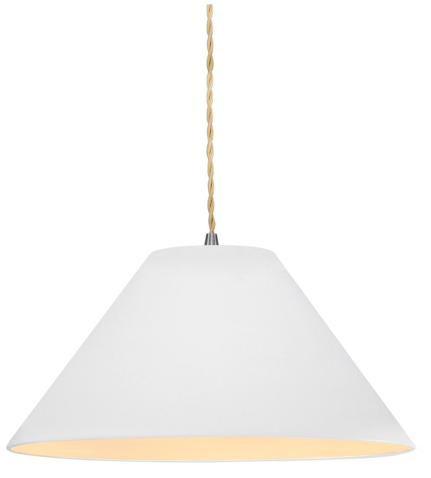 Radiance Avola 11" Wide Bisque LED Pendant With Nickel Beige Twist Cord