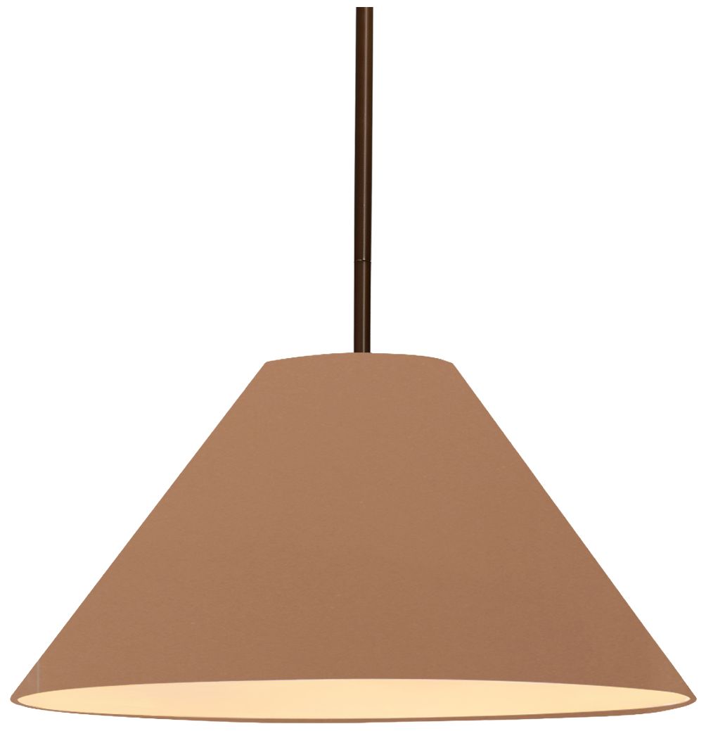 Radiance Avola 15"W Adobe, Dark Bronze LED Pendant - White Cord