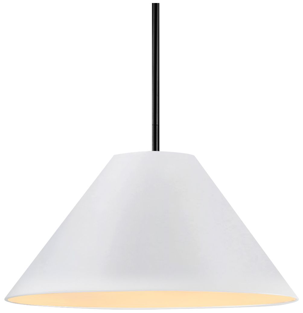 Thumbnail1 of Radiance Avola 15"W Bisque, Matte Black LED Pendant - White Cord