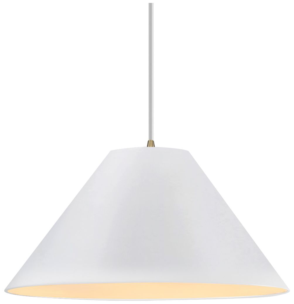 Radiance Avola 15"W Bisque, Polished Chrome Pendant - Black Cord
