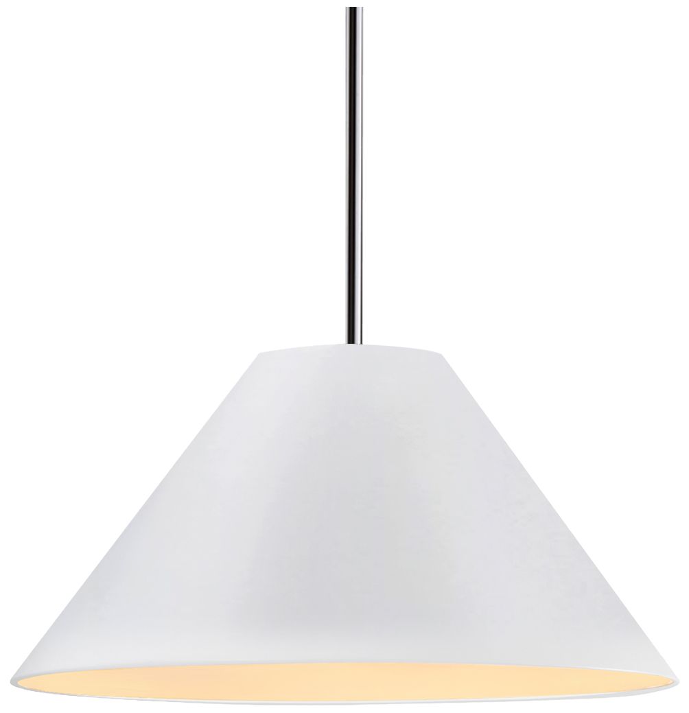 Radiance Avola 15"W Bisque, Polished Chrome Pendant - White Cord