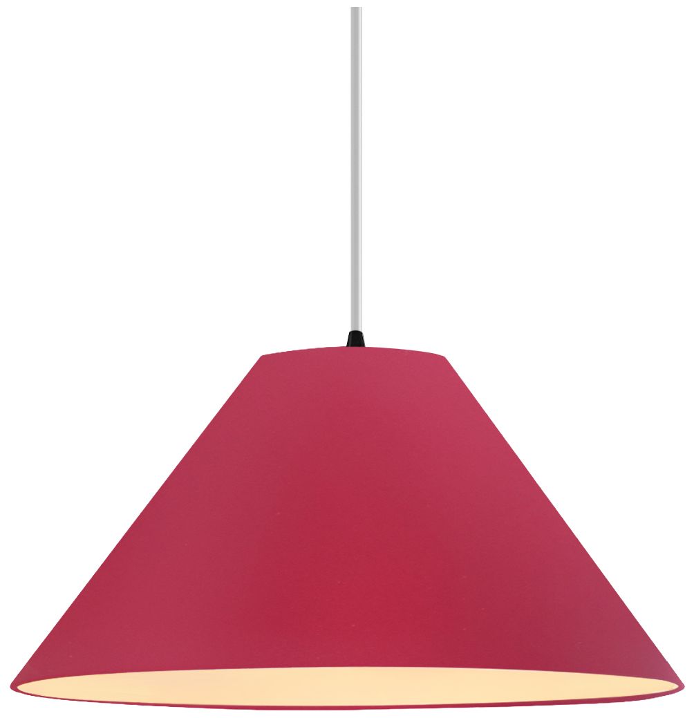 Radiance Avola 15"W Cerise, Brushed Nickel LED Pendant - Black Cord