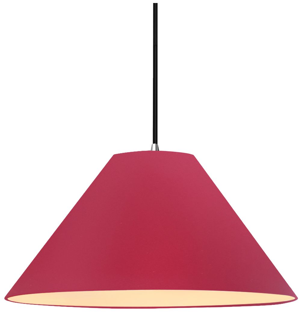 Radiance Avola 15"W Cerise, Polished Chrome LED Pendant - Rigid Stem