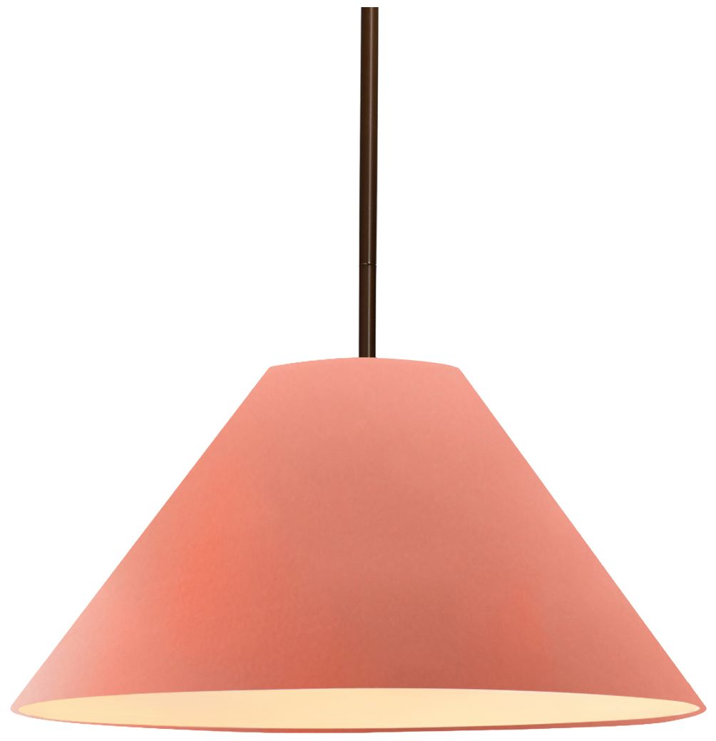 Radiance Avola 15"W Gloss Blush, Dark Bronze LED Pendant - White Cord