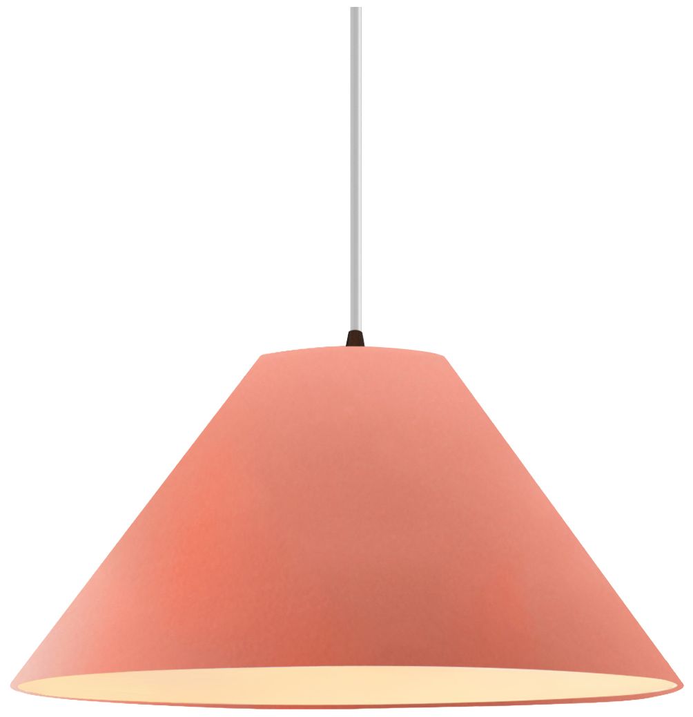 Radiance Avola 15"W Gloss Blush, Matte Black LED Pendant - Black Cord