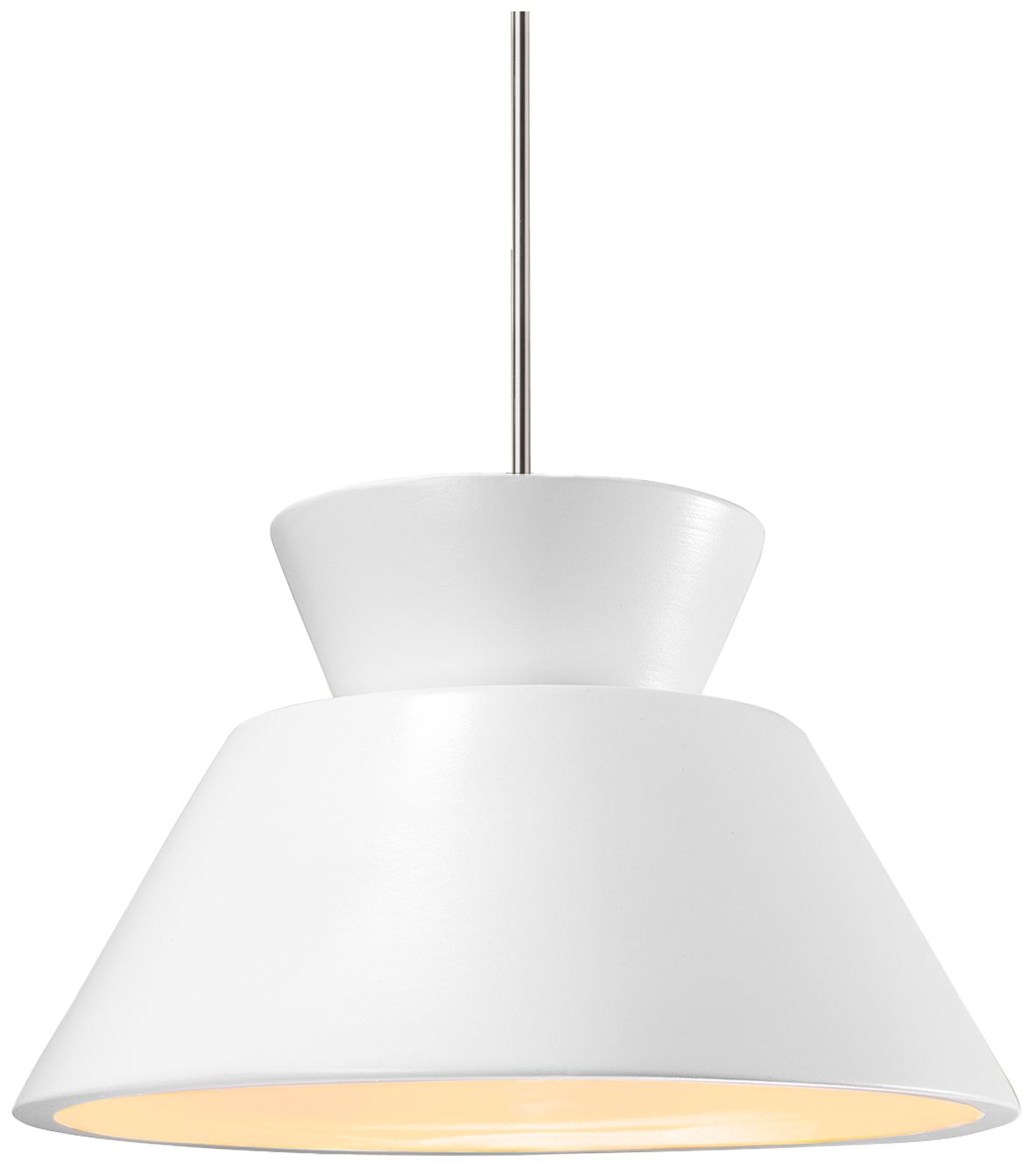 Radiance Avola 15"W Gloss White, Antique Brass LED Pendant - White Cord