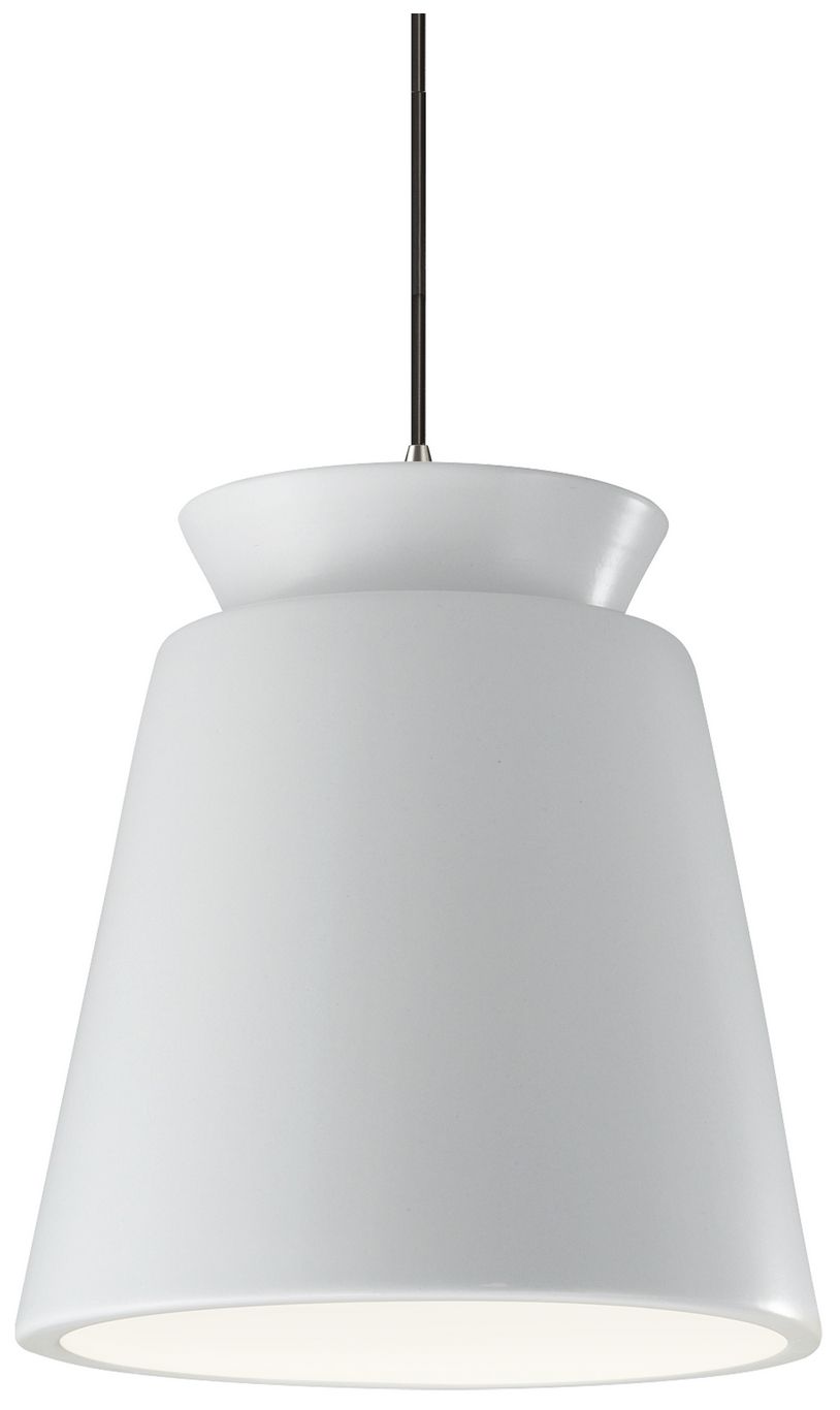 Radiance Avola 15"W Gloss White, Dark Bronze LED Pendant - Rigid Stem