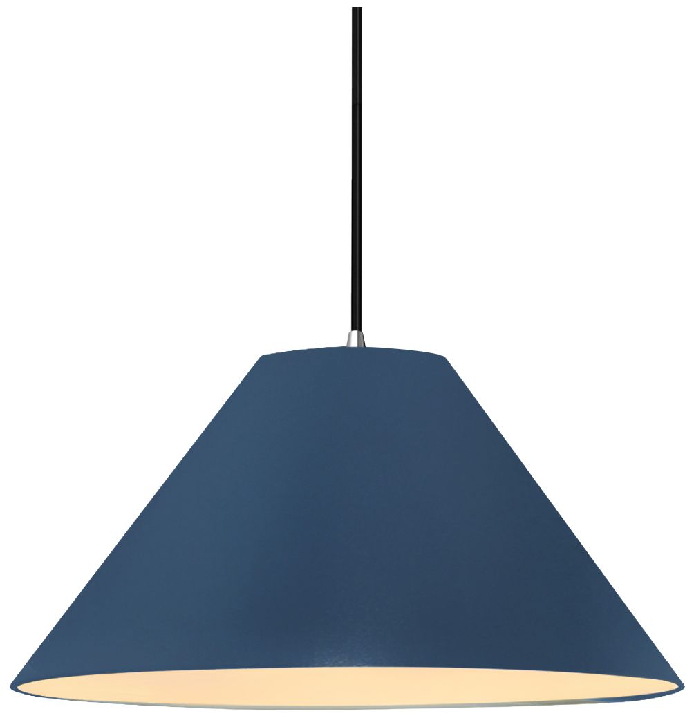 Radiance Avola 15"W Midnight Sky/White, Chrome LED Pendant - Rigid Stem