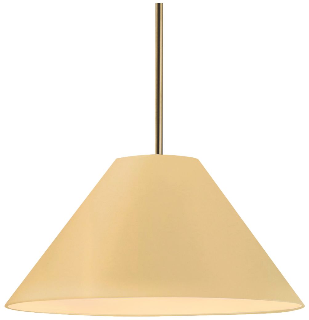 Radiance Avola 15"W Muted Yellow, Antique Brass LED Pendant - White Cord