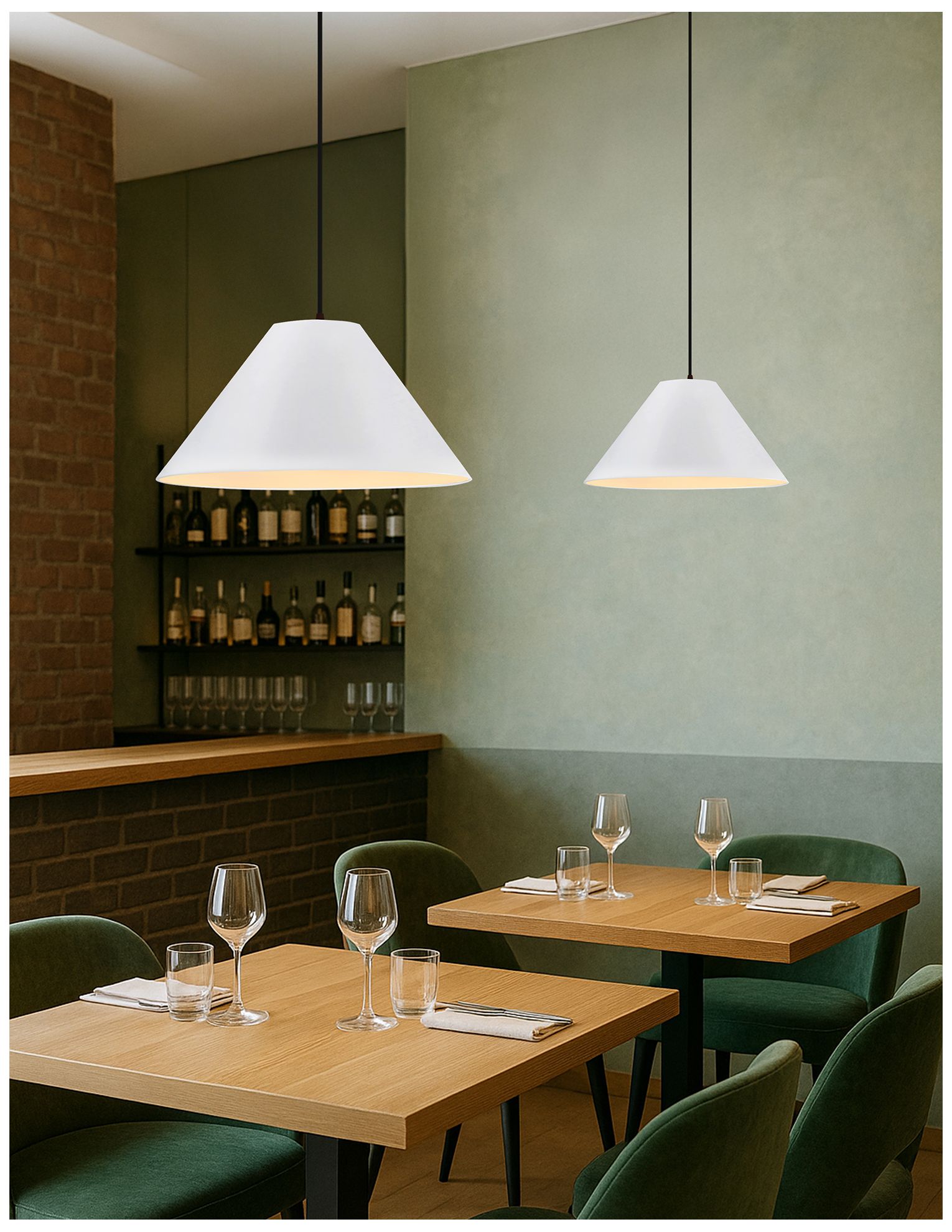 Image 3 Radiance Avola 15" Wide Bisque LED Pendant With Black Cord more views