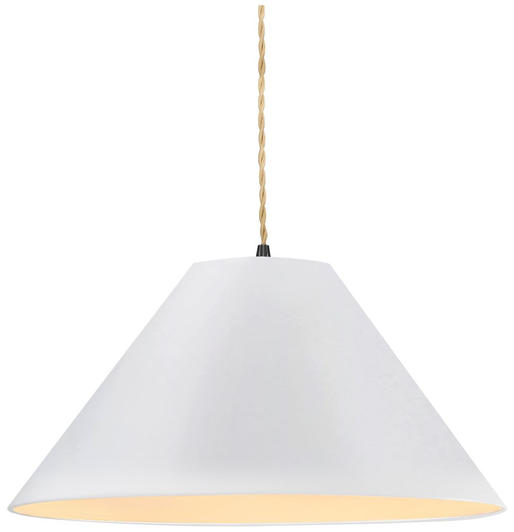 Radiance Avola 15" Wide Bisque Pendant With Beige Twist Cord