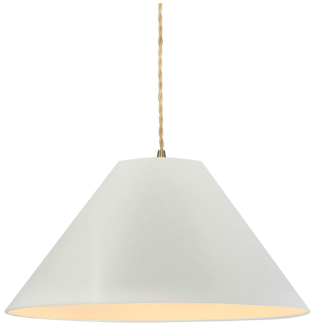 Radiance Avola 15" Wide Matte White LED Pendant With Brass Beige Twist Cord