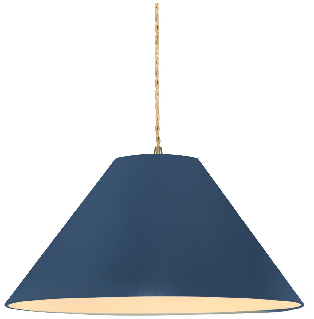 Radiance Avola 15" Wide Midnight Sky Pendant With Brass Beige Twist Cord