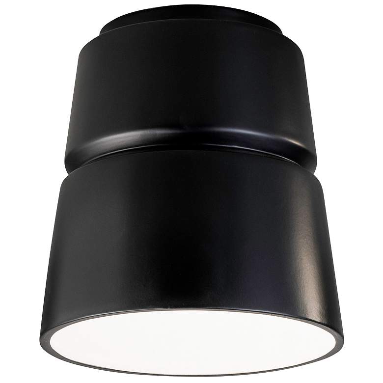 Image 1 Radiance Ceramic Cone 7.5 inch Carbon Matte Black LED Flush Mount