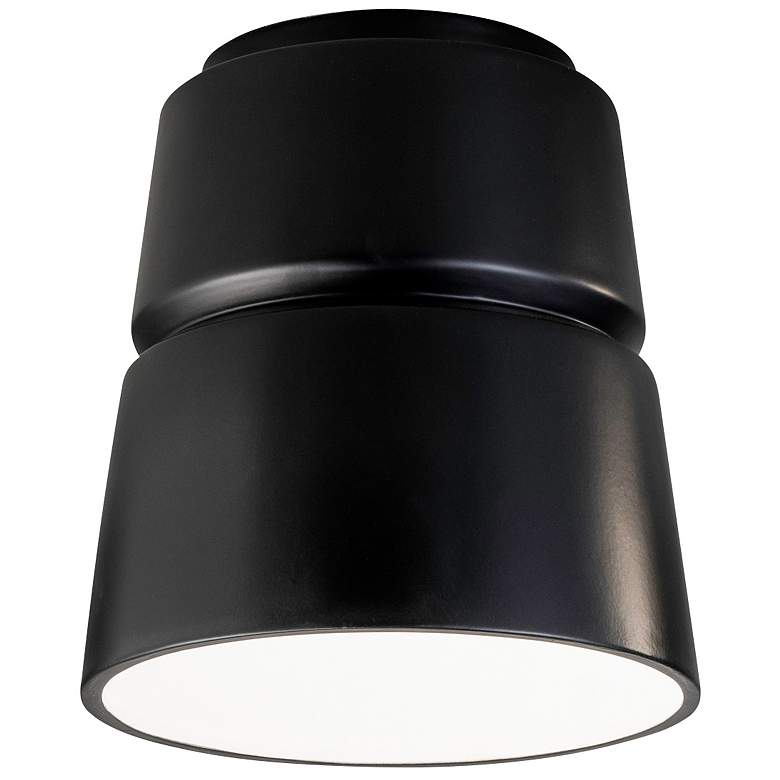 Image 1 Radiance Ceramic Cone 7.5" Carbon Matte Black LED Flush Mount