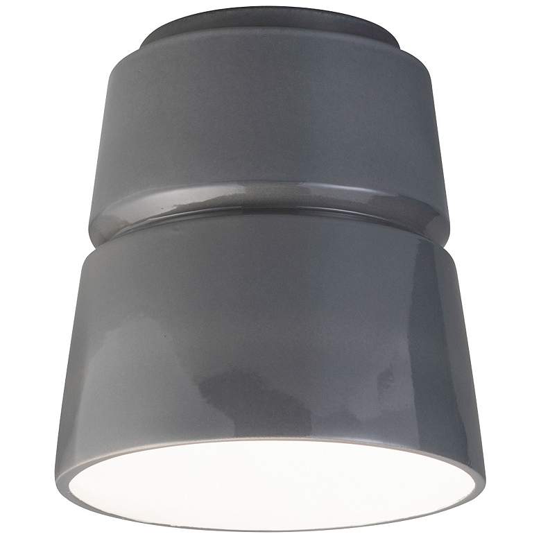 Image 1 Radiance Ceramic Cone 7.5 inch Gloss Gray Flush Mount