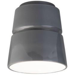 Radiance Ceramic Cone 7.5&quot; Gloss Gray Flush Mount