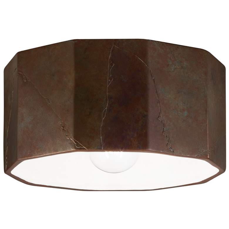 Image 1 Radiance Ceramic Deca 12.25" Tierra Red Slate Flush Mount