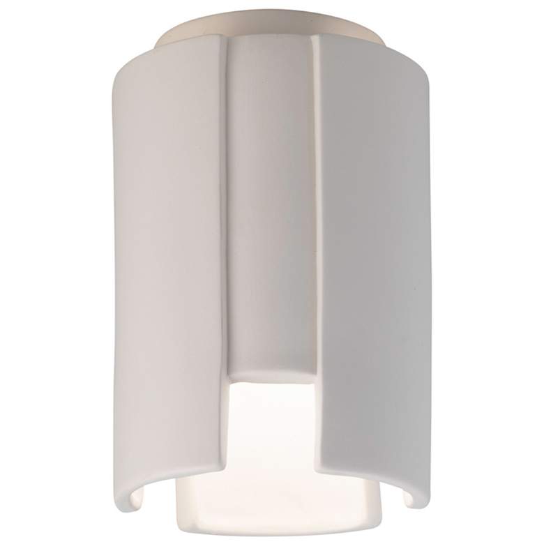 Image 1 Radiance Ceramic Stagger 6.25" Bisque LED Flush Mount