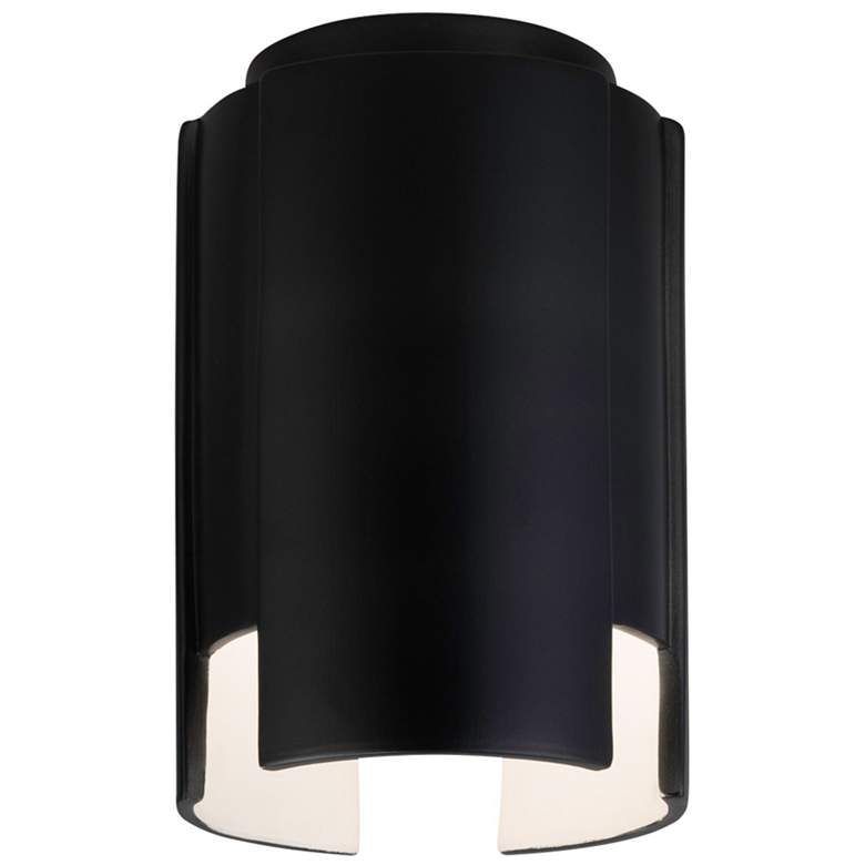 Radiance Ceramic Stagger 6.25&quot; Carbon Matte Black LED Flush Mount