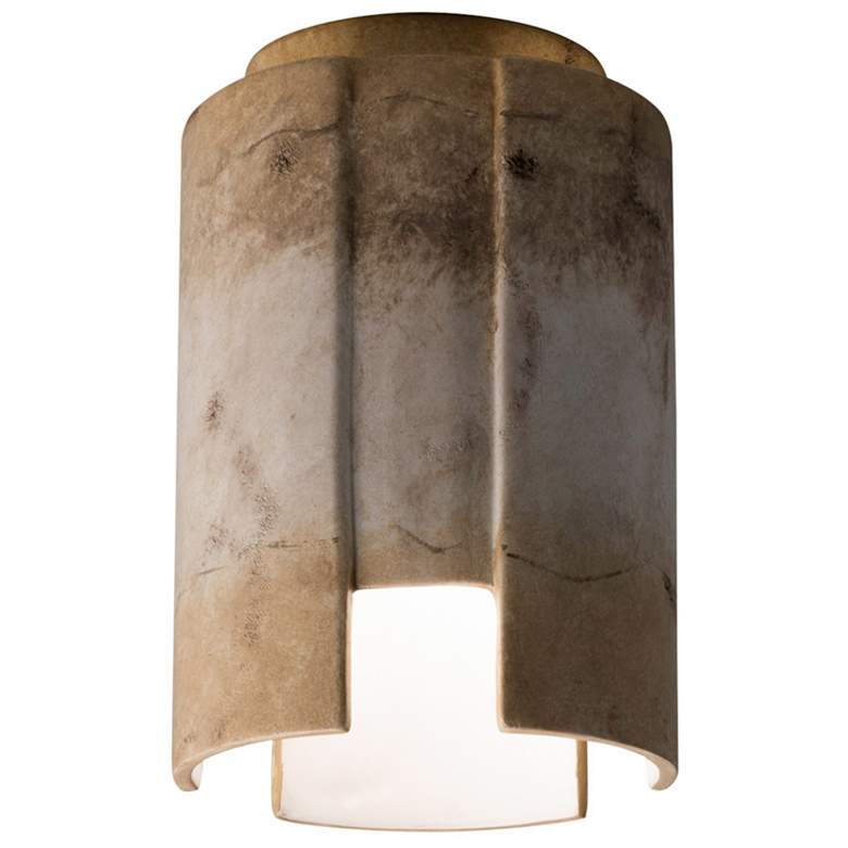 Image 1 Radiance Ceramic Stagger 6.25" Greco Travertine LED Flush Mount