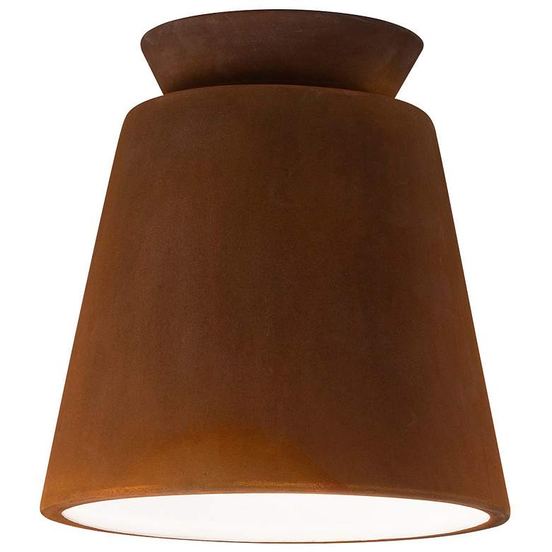 Image 1 Radiance Collection - Trapezoid Ceramic Flush-Mount -  Rust Finish