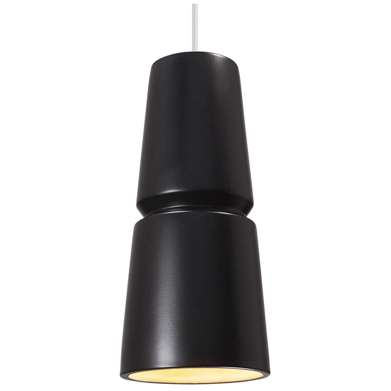 Image 1 Radiance Cone 6 inch Carbon Matte Black &#38; Brushed Nickel LED Pendant