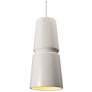 Radiance Cone 6" Matte White &amp; Brushed Nickel LED Pendant