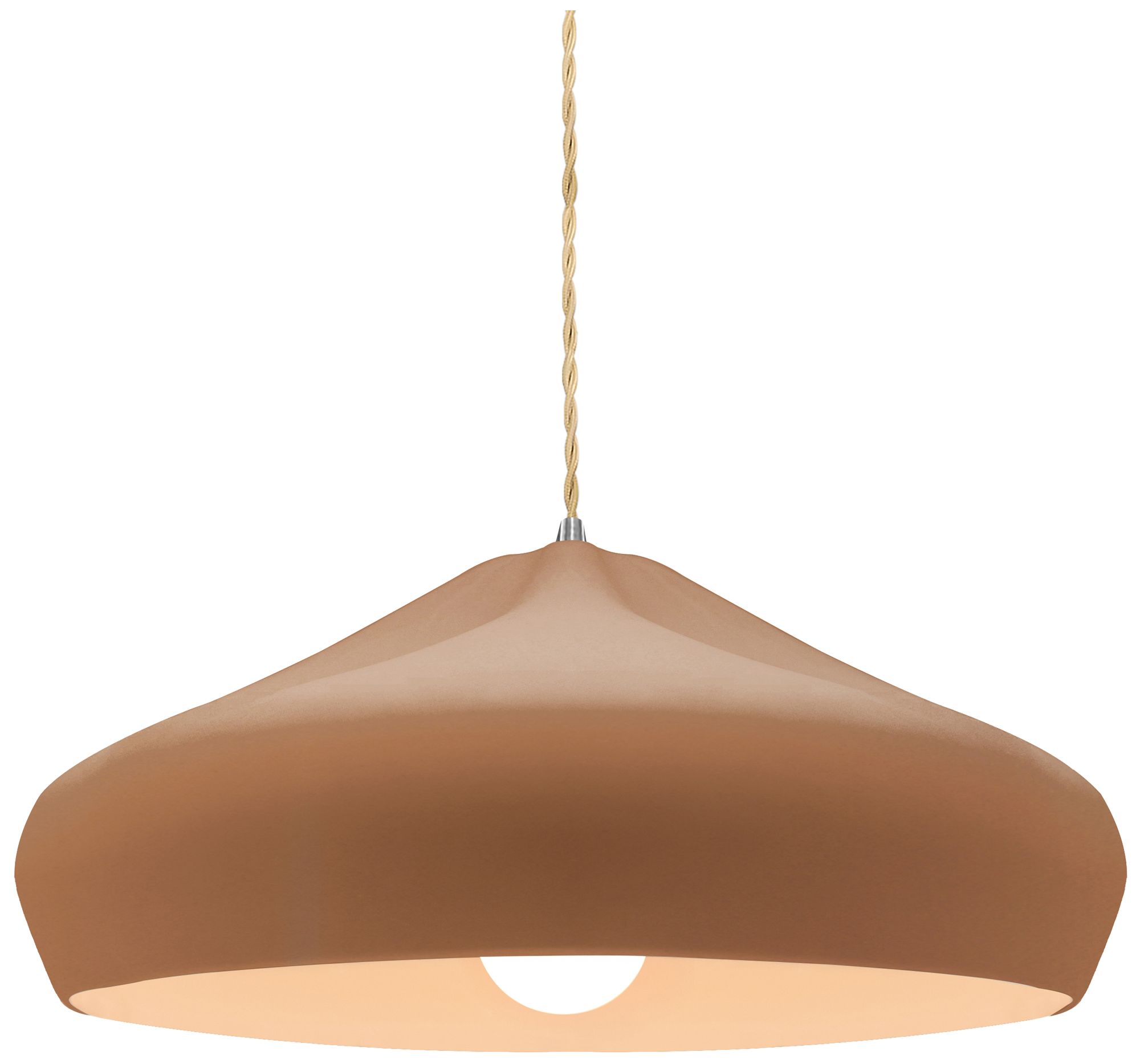 Radiance Crease 15.25"W Adobe, Brushed Nickel LED Pendant - Rigid Stem