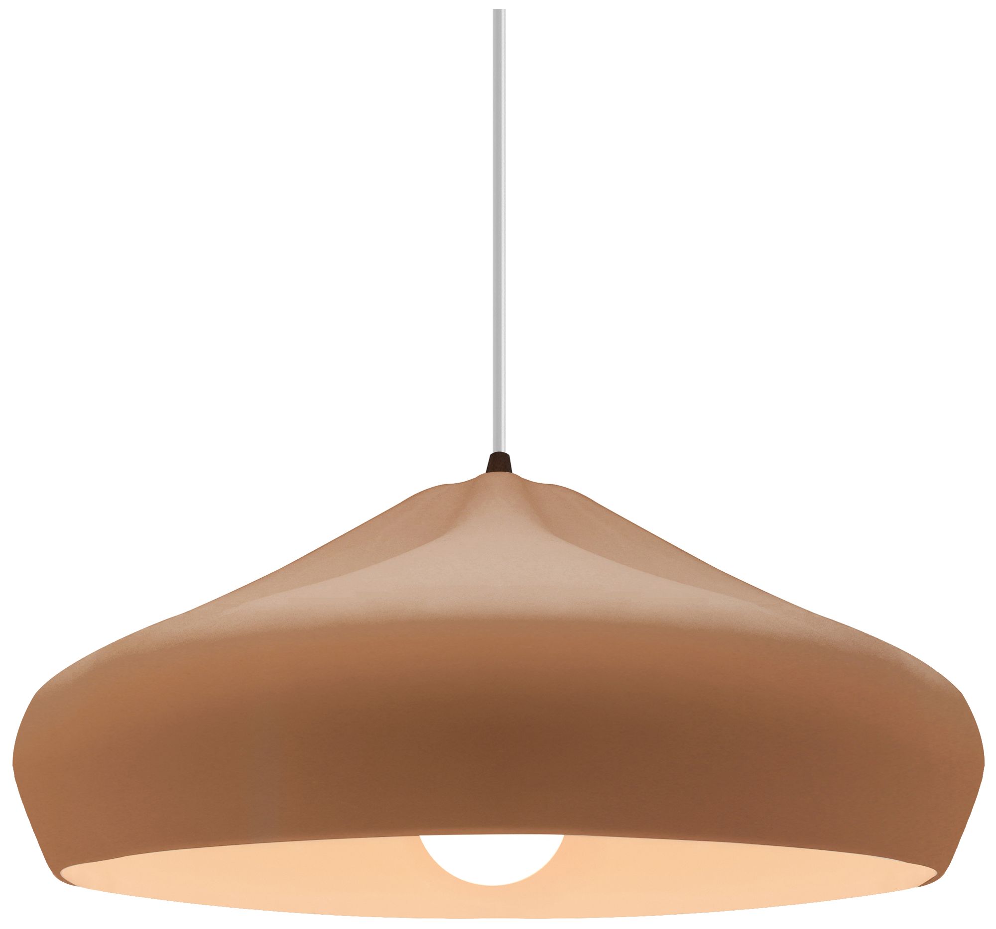 Radiance Crease 15.25"W Adobe, Matte Black LED Pendant - Beige Twist Cord