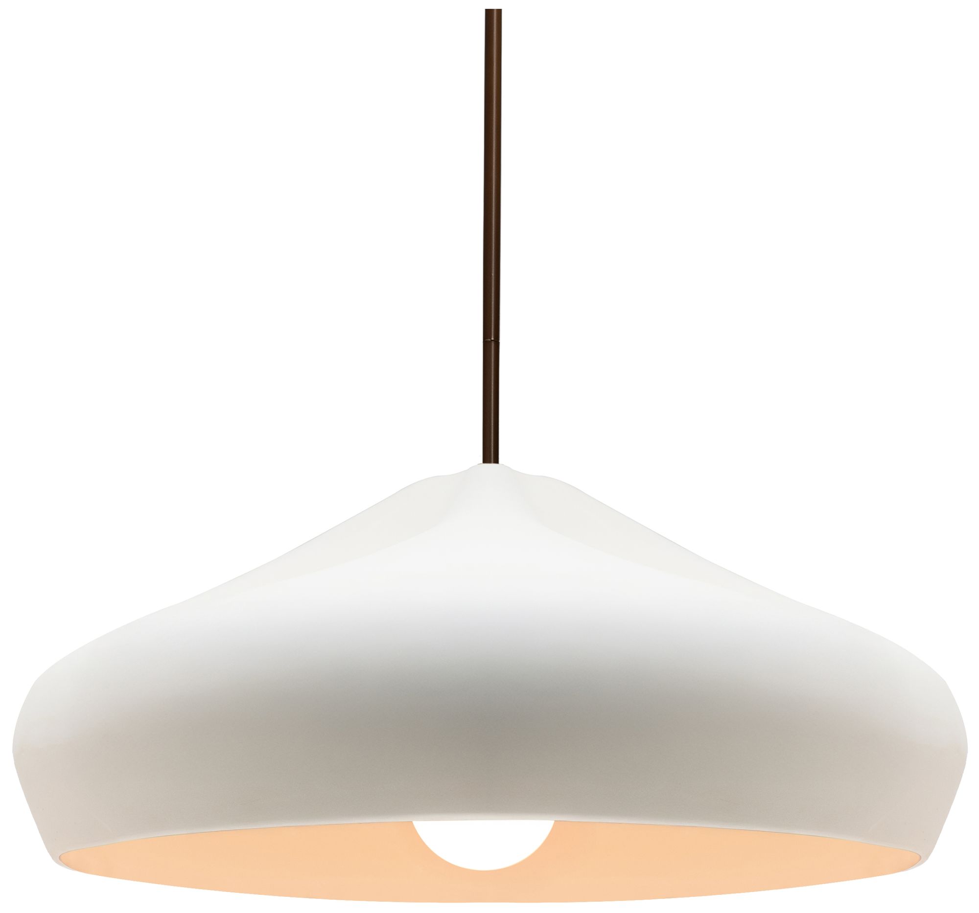 Radiance Crease 15.25"W Bisque, Dark Bronze LED Pendant - White Cord