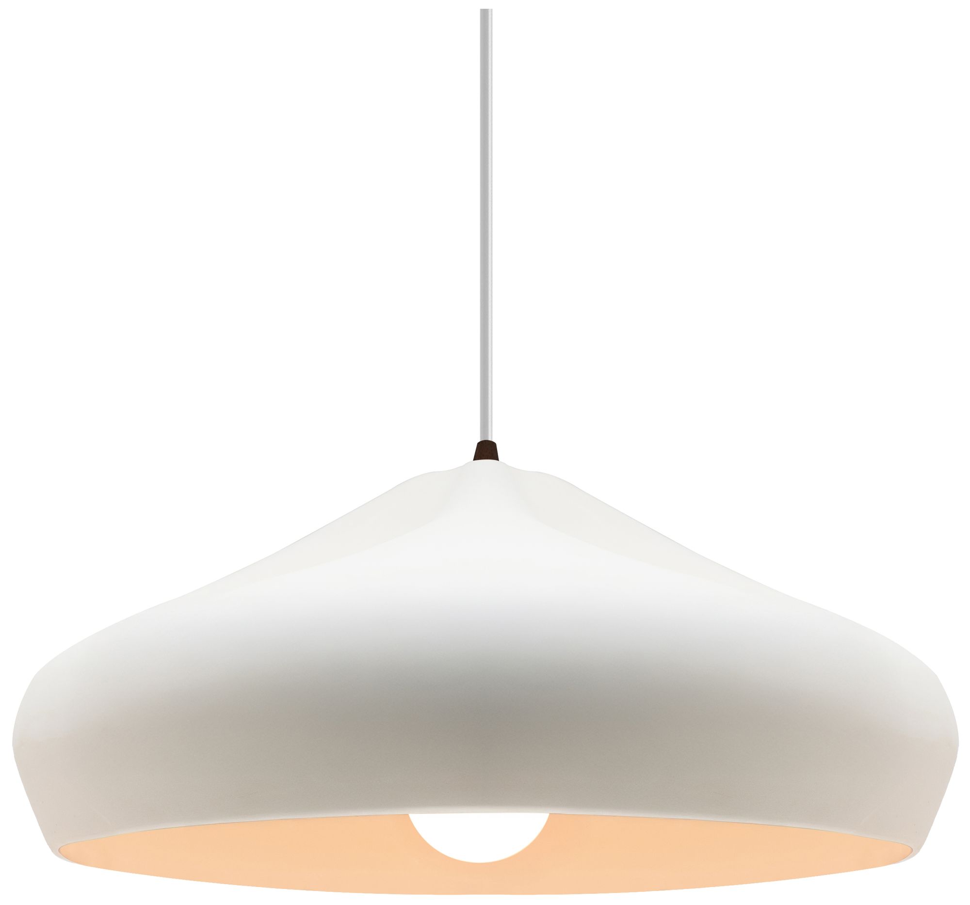 Radiance Crease 15.25"W Bisque, Matte Black LED Pendant - Beige Twist Cord