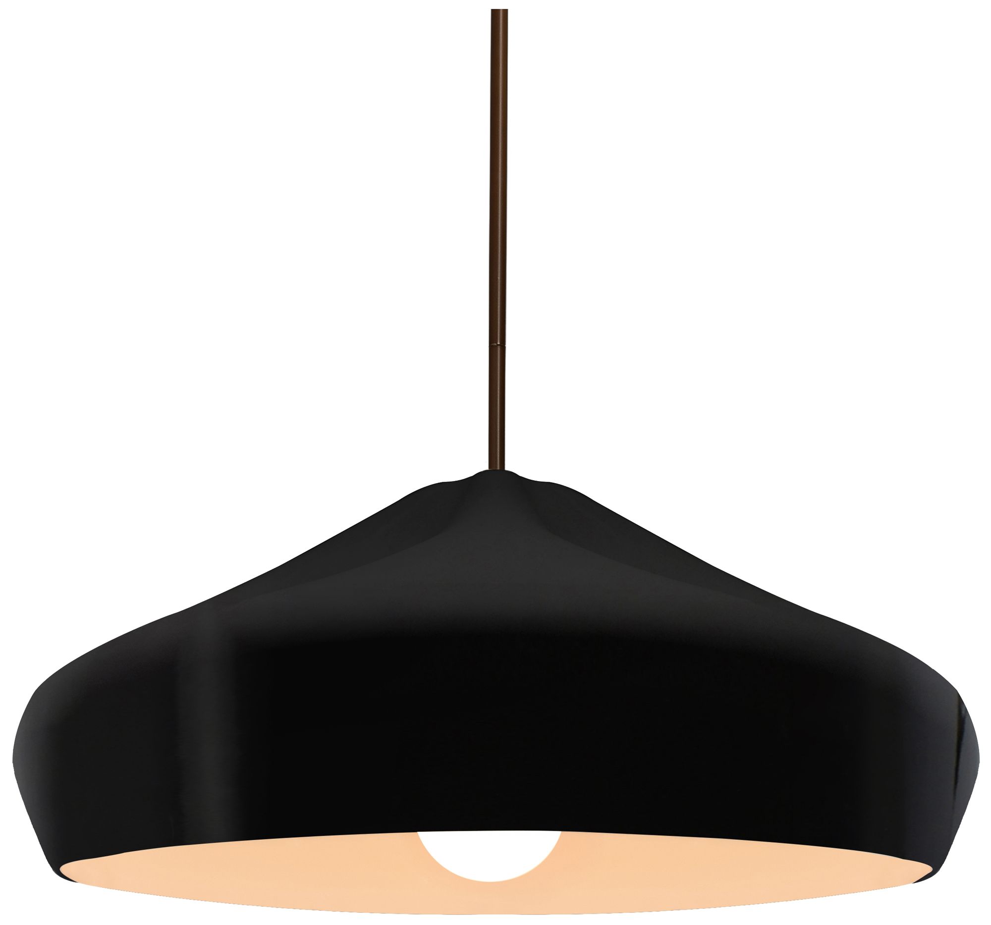 Radiance Crease 15.25"W Black/White, Dark Bronze LED Pendant - White Cord
