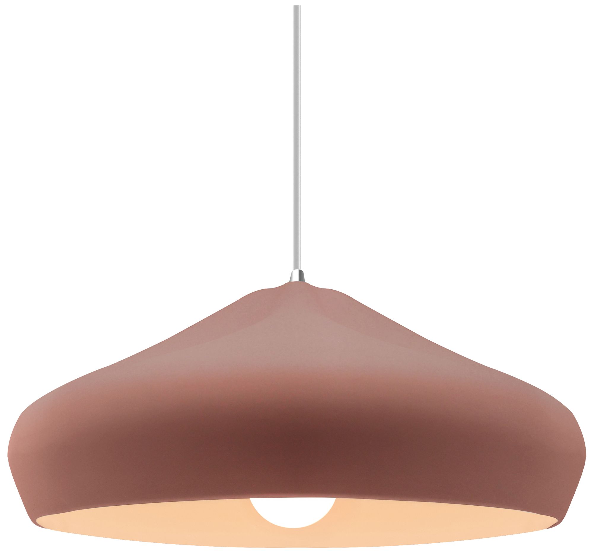 Radiance Crease 15.25"W Canyon Clay, Dark Bronze LED Pendant - White Cord