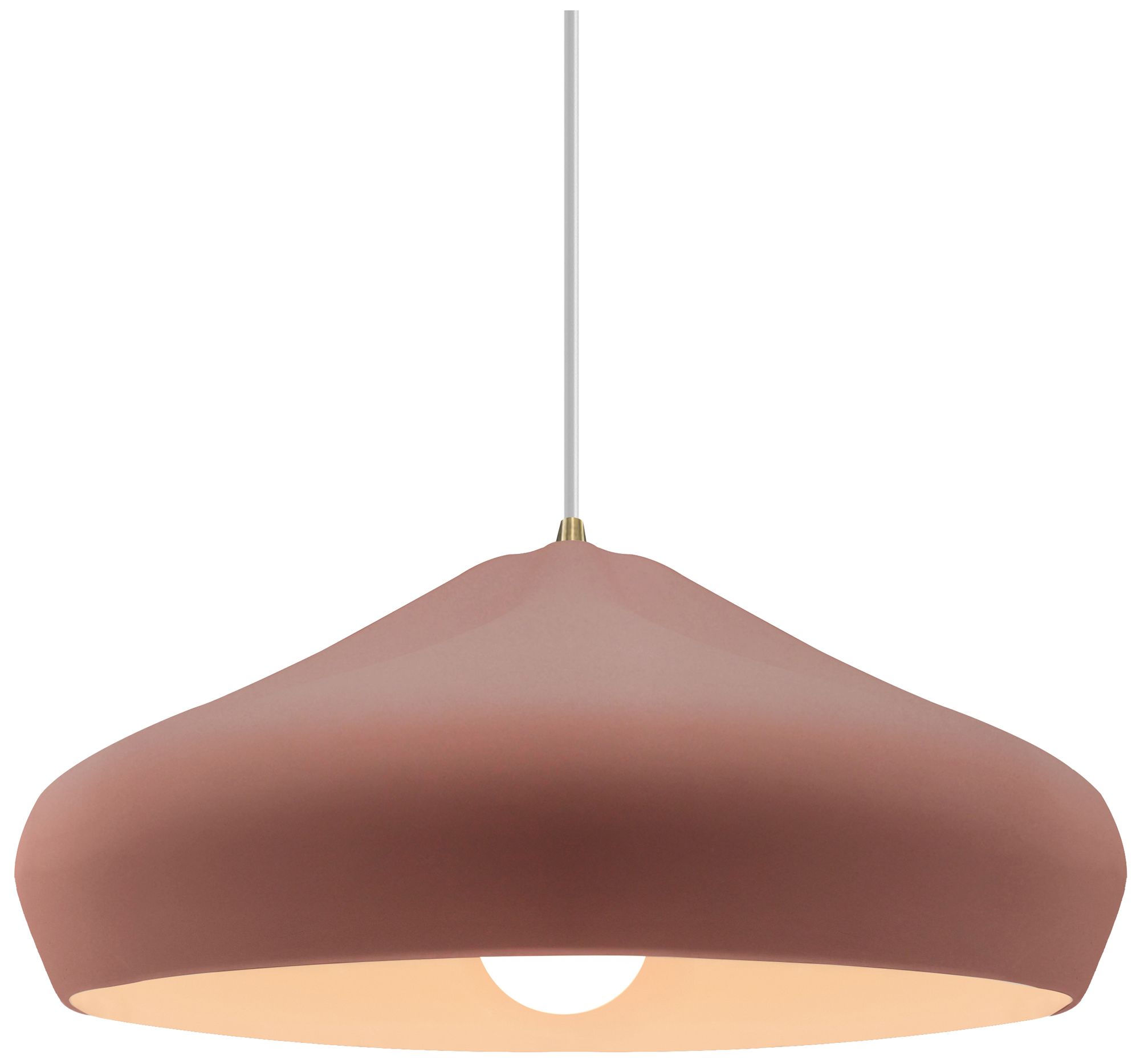 Radiance Crease 15.25"W Canyon Clay, Polished Chrome Pendant - Rigid Stem